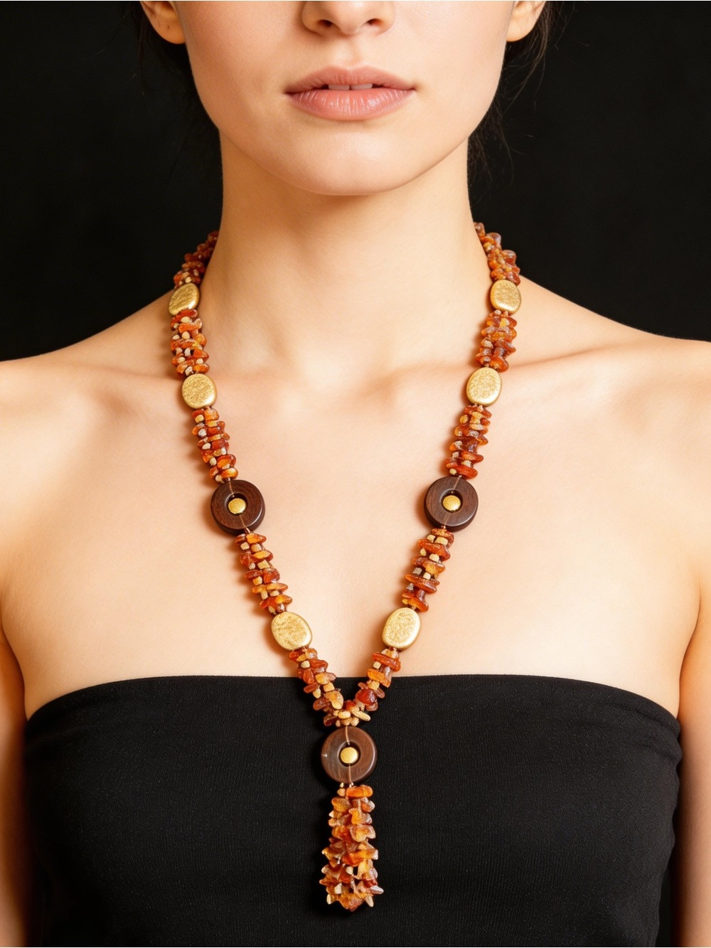 Pearl And Cherry Amber Artisan Necklace